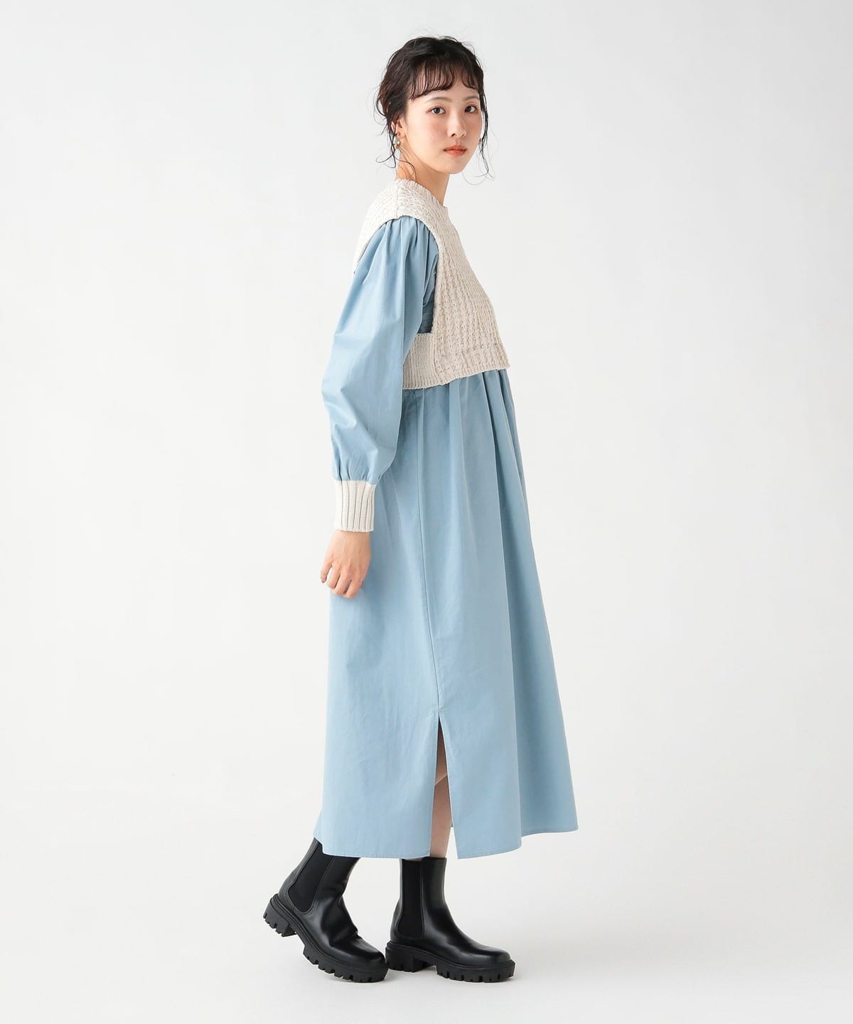 BEAMS HEART（ビームス ハート）ニット × ドッキング ワンピース