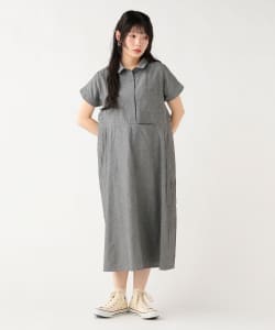 脇ピンタック シャツワンピース