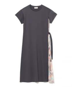 サイドプリーツ コンビ ワンピース