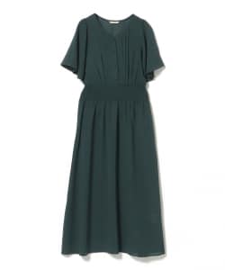 袖フレア 合繊 ワンピース
