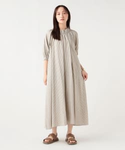 麻混 オフショルダー ワンピース