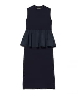 異素材 ペプラムニット ワンピース（セットアイテム）