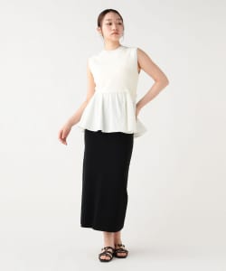 異素材 ペプラムニット ワンピース（セットアイテム）