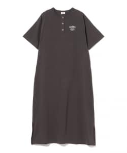 スマイル刺繍 ヘンリーネック ワンピース