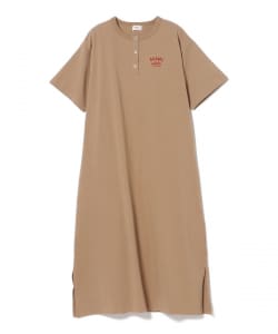 スマイル刺繍 ヘンリーネック ワンピース