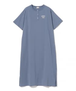 スマイル刺繍 ヘンリーネック ワンピース