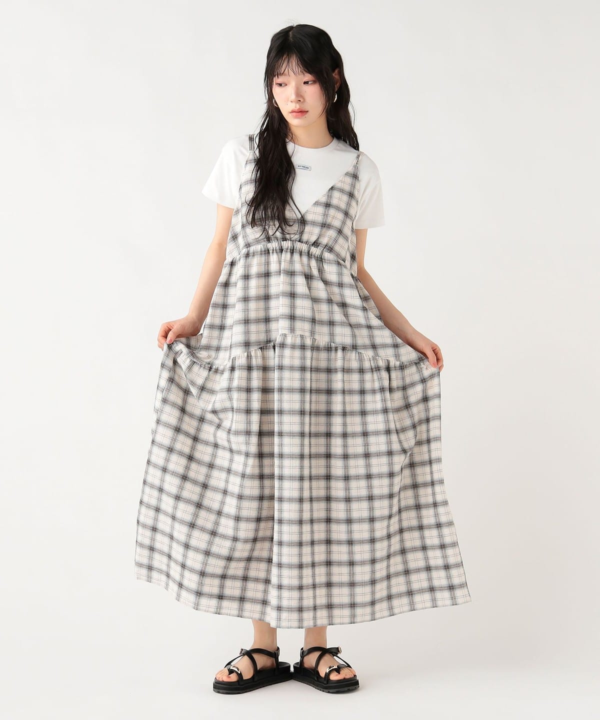 BEAMS HEART（ビームス ハート）チェック ティアード ワンピース