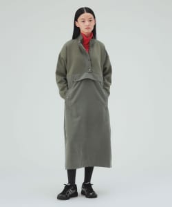 異素材 ジップ ワンピース