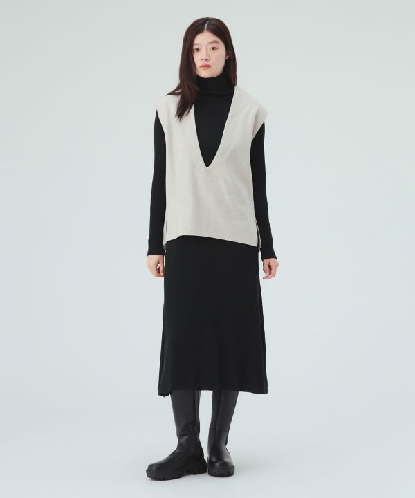 ジレ セット リブ ニット ワンピース（セットアイテム） 単品使いも叶う洗練セットアイテム [H：171cm]