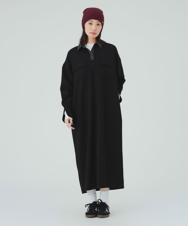 附領雙口袋連衣裙大口袋蓋口袋可吸引視線，有增高效果 [H:168cm]
