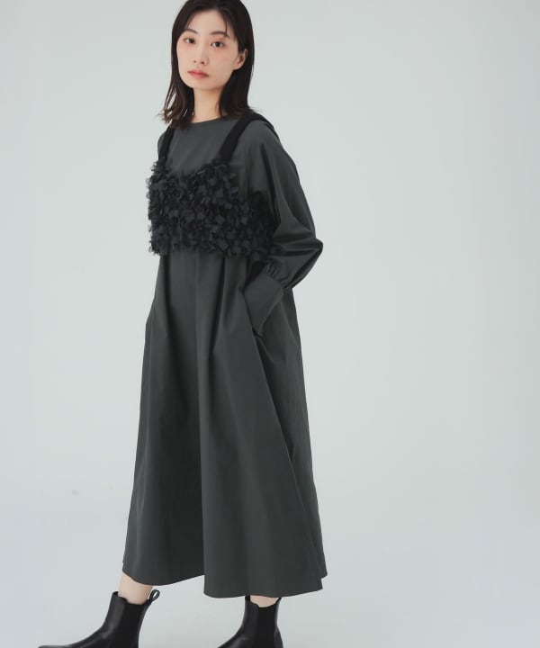 薄紗針織吊帶衫x連衣裙 (組合商品) [H:168cm]