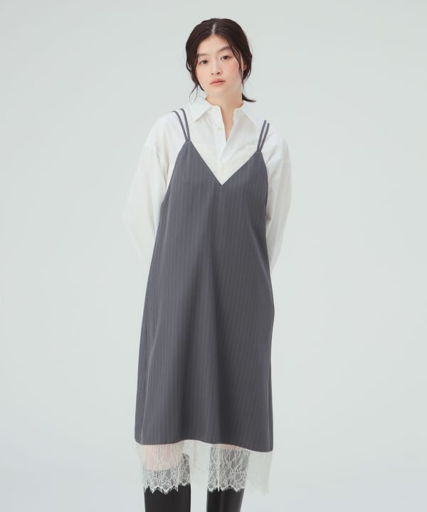 【10%OFFクーポン対象】レース キャミソール ワンピース 後ろの紐で長さ調節が可能 [H：171cm]