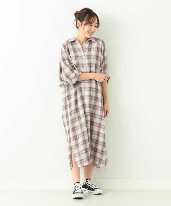 Beams Heart ビームス ハート アウトレット Beams Heart 微起毛ガーゼ シャツワンピース ワンピース ワンピース 通販 Beams