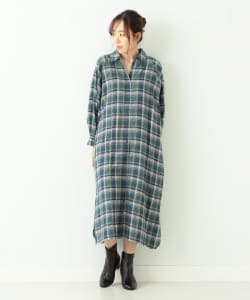 BEAMS HEART / 微起毛ガーゼ シャツワンピース