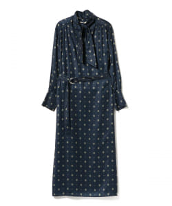 BEAMS HEART / ボウタイ付き プリントワンピース