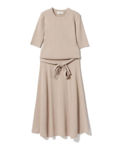 BEAMS HEART / 5分袖 リブニット セットアップ