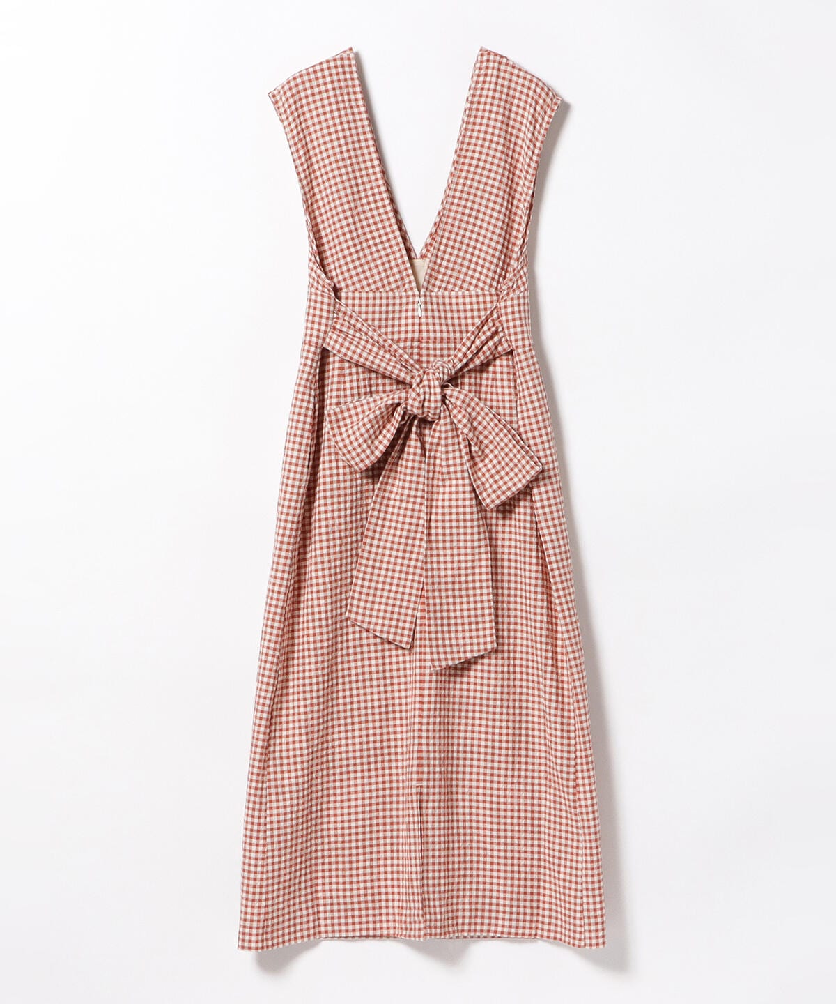 [Outlet] BEAMS HEART / Gingham check ribbon dress