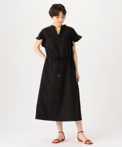 BEAMS HEART / スキッパーネック フリルスリーブ ワンピース