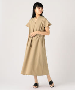 BEAMS HEART / スキッパーネック フリルスリーブ ワンピース