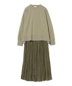 BEAMS HEART / クルーネックプルオーバー プリーツスカート 2Pセット
