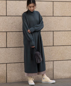 BEAMS HEART / ハイネック レイヤード ワンピース 2Pセット
