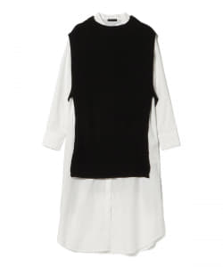▲BEAMS HEART / ニットベスト シャツワンピース 2Pセット