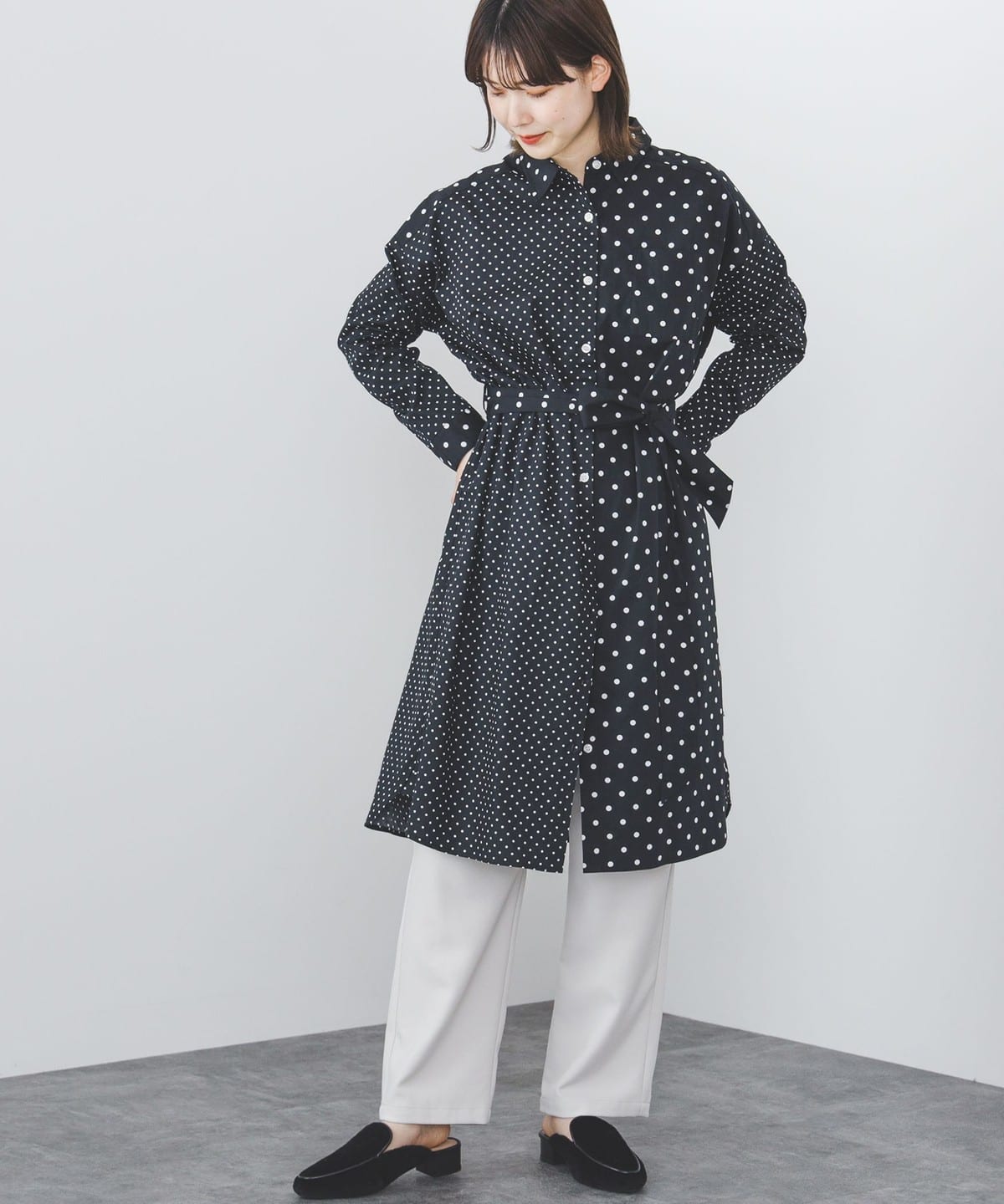 リラックス シャツワンピース ワンピース WOMEN DOT ONE SIZE リラックス シャツワンピース ワンピース WOMEN DOT ONE SIZE