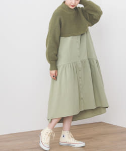 レイヤード シャツワンピース