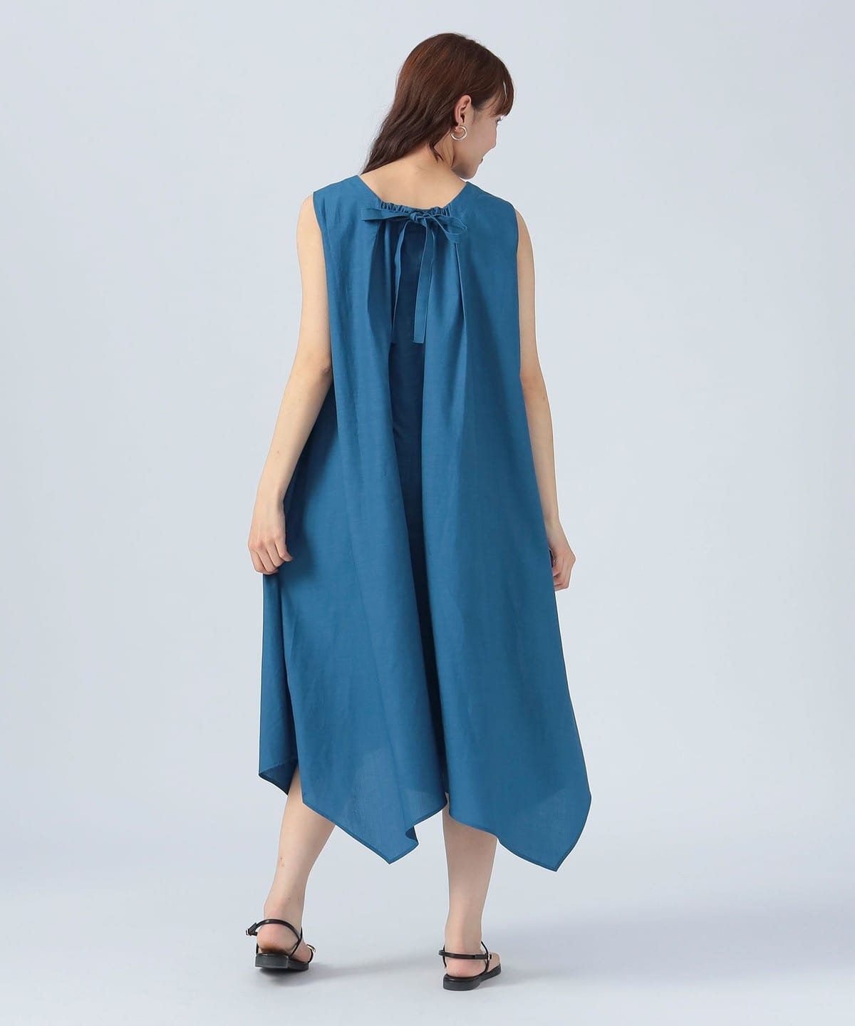 ノースリーブ 切替 フレアワンピース(洗濯可) ワンピース WOMEN BLUE② ONE SIZE ノースリーブ 切替 フレアワンピース(洗濯可) ワンピース WOMEN BLUE② ONE SIZE
