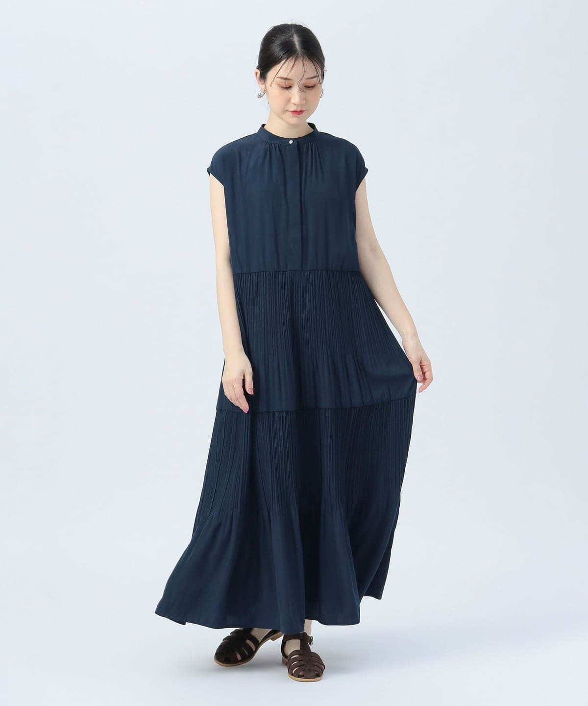 スキッパー ティアードワンピース(洗濯可) ワンピース WOMEN NAVY ONE SIZE スキッパー ティアードワンピース(洗濯可) ワンピース WOMEN NAVY ONE SIZE