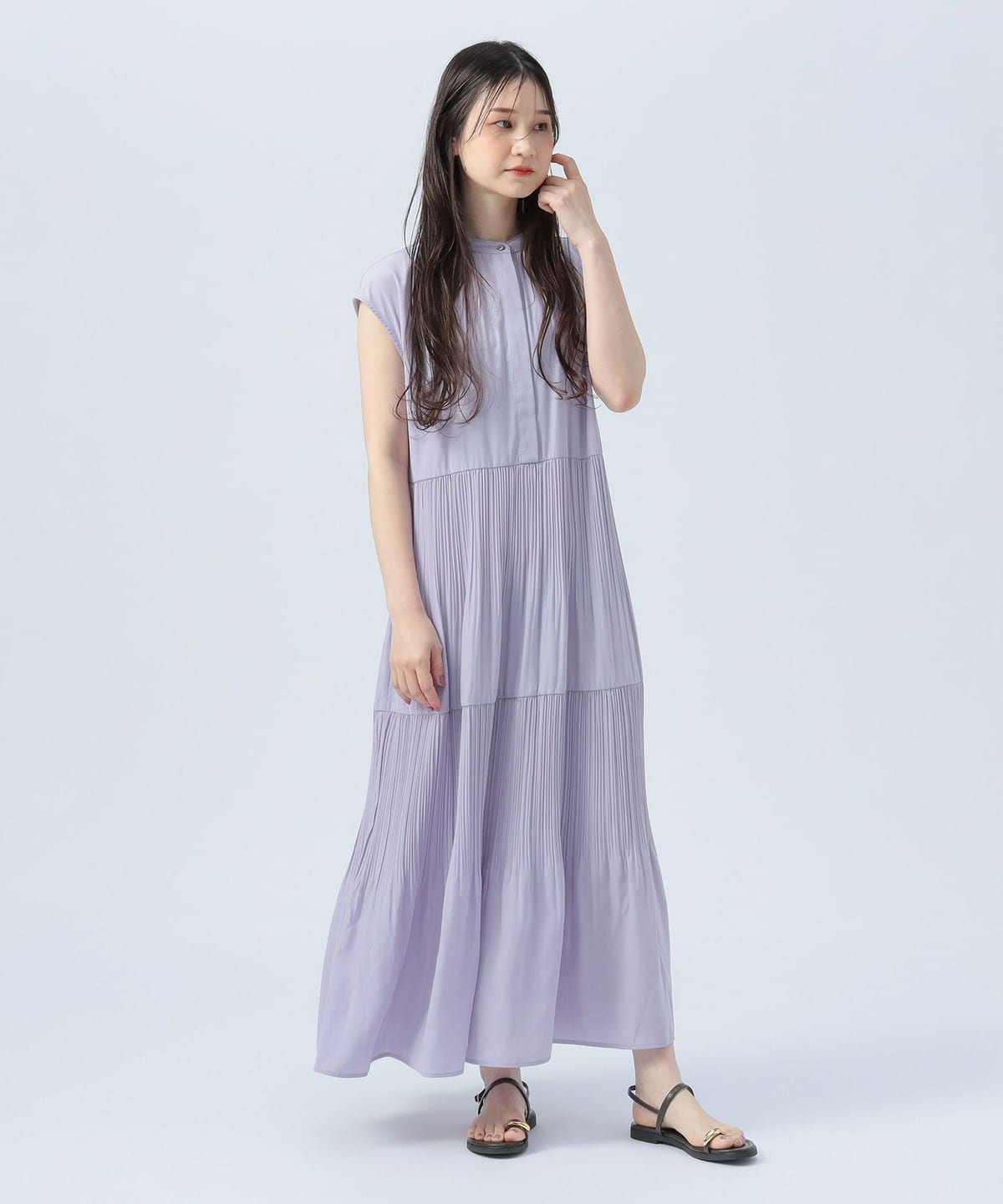 スキッパー ティアードワンピース(洗濯可) ワンピース WOMEN LAVENDER ONE SIZE スキッパー ティアードワンピース(洗濯可) ワンピース WOMEN LAVENDER ONE SIZE