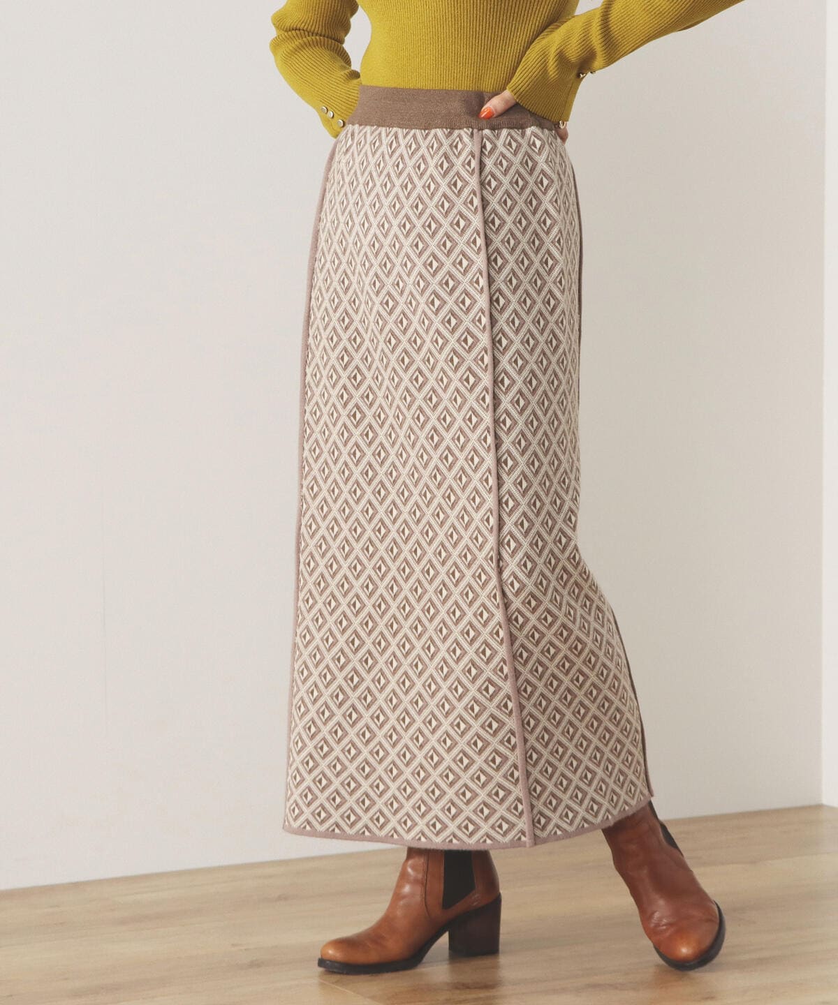 ダブルジャカード ロングスカート スカート WOMEN MOCHA ONE SIZE ダブルジャカード ロングスカート スカート WOMEN MOCHA ONE SIZE