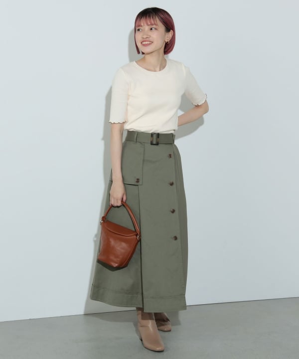 BEAMS HEART(ビームス ハート)プリーツミックス トレンチ BEAMS HEART(ビームス ハート)プリーツミックス トレンチ