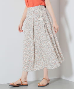 更紗花柄 ラップ風スカート（S～M）