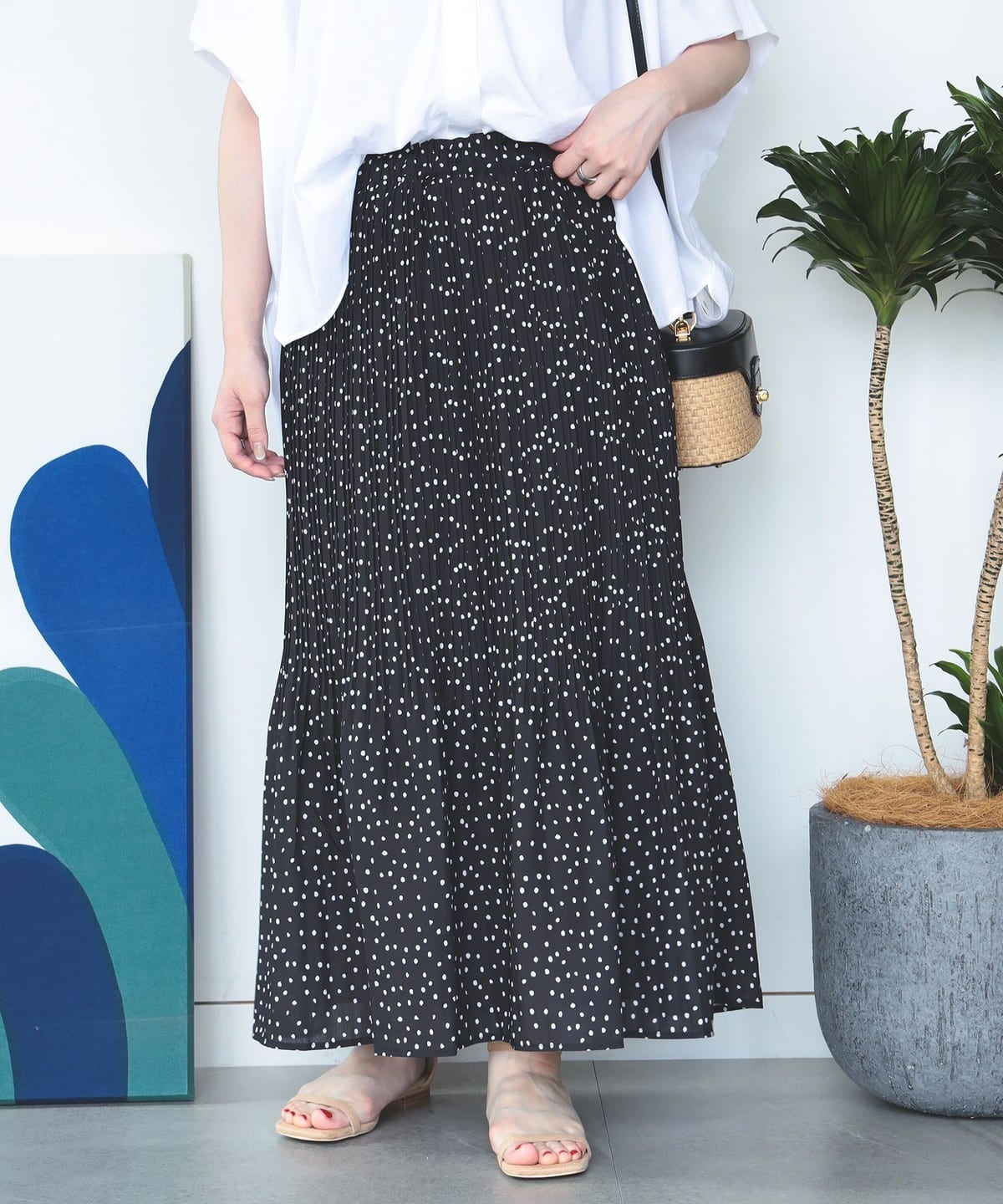 総柄 プリーツ スカート スカート WOMEN BLACK・DOT ONE SIZE 総柄 プリーツ スカート スカート WOMEN BLACK・DOT ONE SIZE