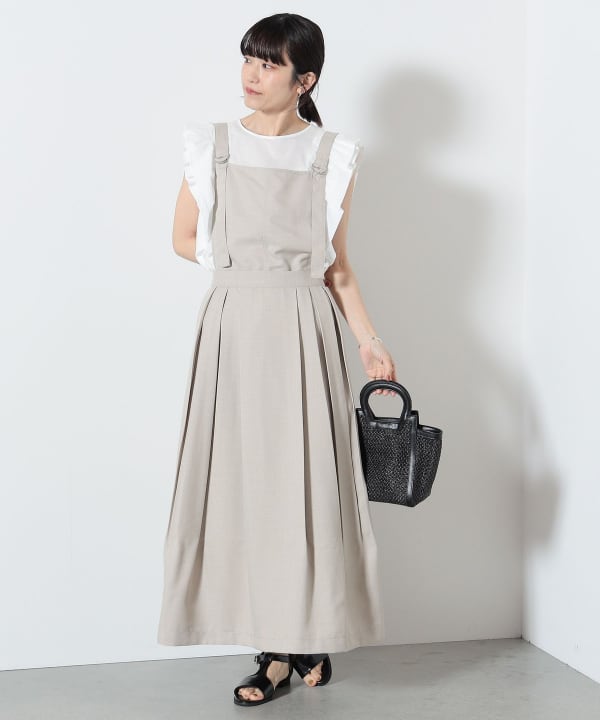 BEAMS HEART（ビームス ハート）エプロンサス付き プリーツ