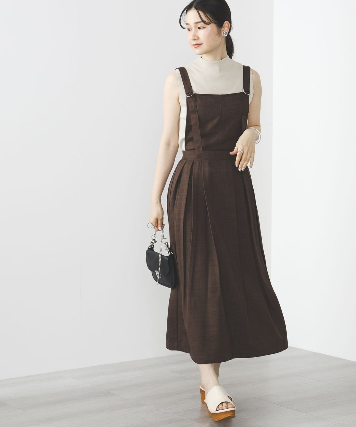 エプロンサス付き プリーツスカート スカート WOMEN MOCHA ONE SIZE エプロンサス付き プリーツスカート スカート WOMEN MOCHA ONE SIZE