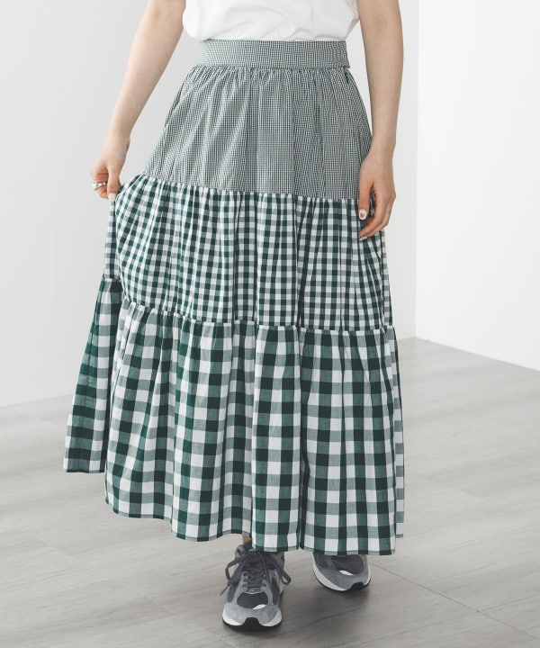 BEAMS HEART BEAMS HEART Outlet] BEAMS HEART / Gingham Check Tiered 