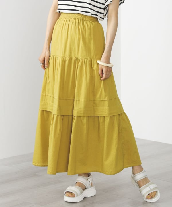 スカート Heart logo tiered skirt スカート Heart logo tiered skirt 新色】Asymmetry Tiered Skirt