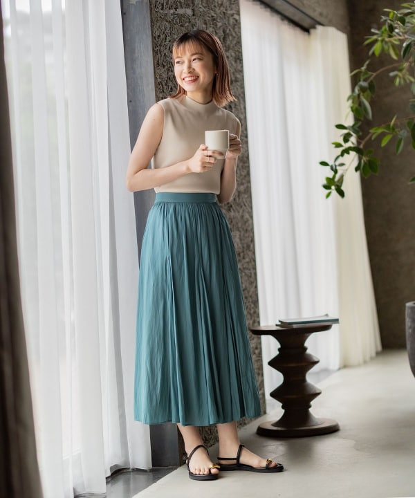 BEAMS HEART BEAMS HEART-length gathered flare skirt (S-M BEAMS HEART BEAMS HEART-length gathered flare skirt (S-M