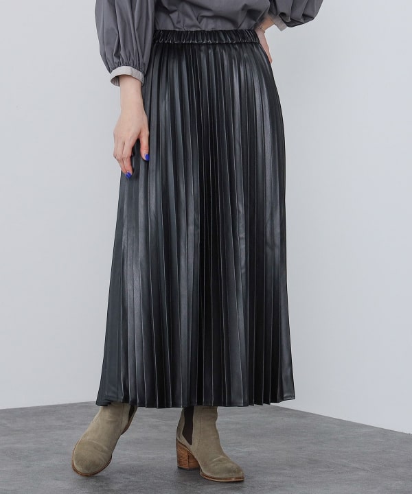 BEAMS HEART BEAMS HEART Faux leather pleated skirt (maxi BEAMS