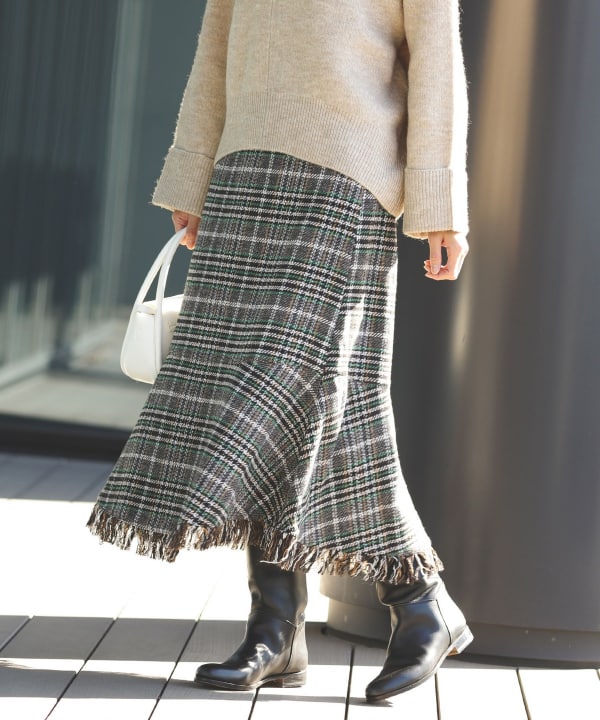 ビーティングハート インポートブラックツイード マーメイドスカート  