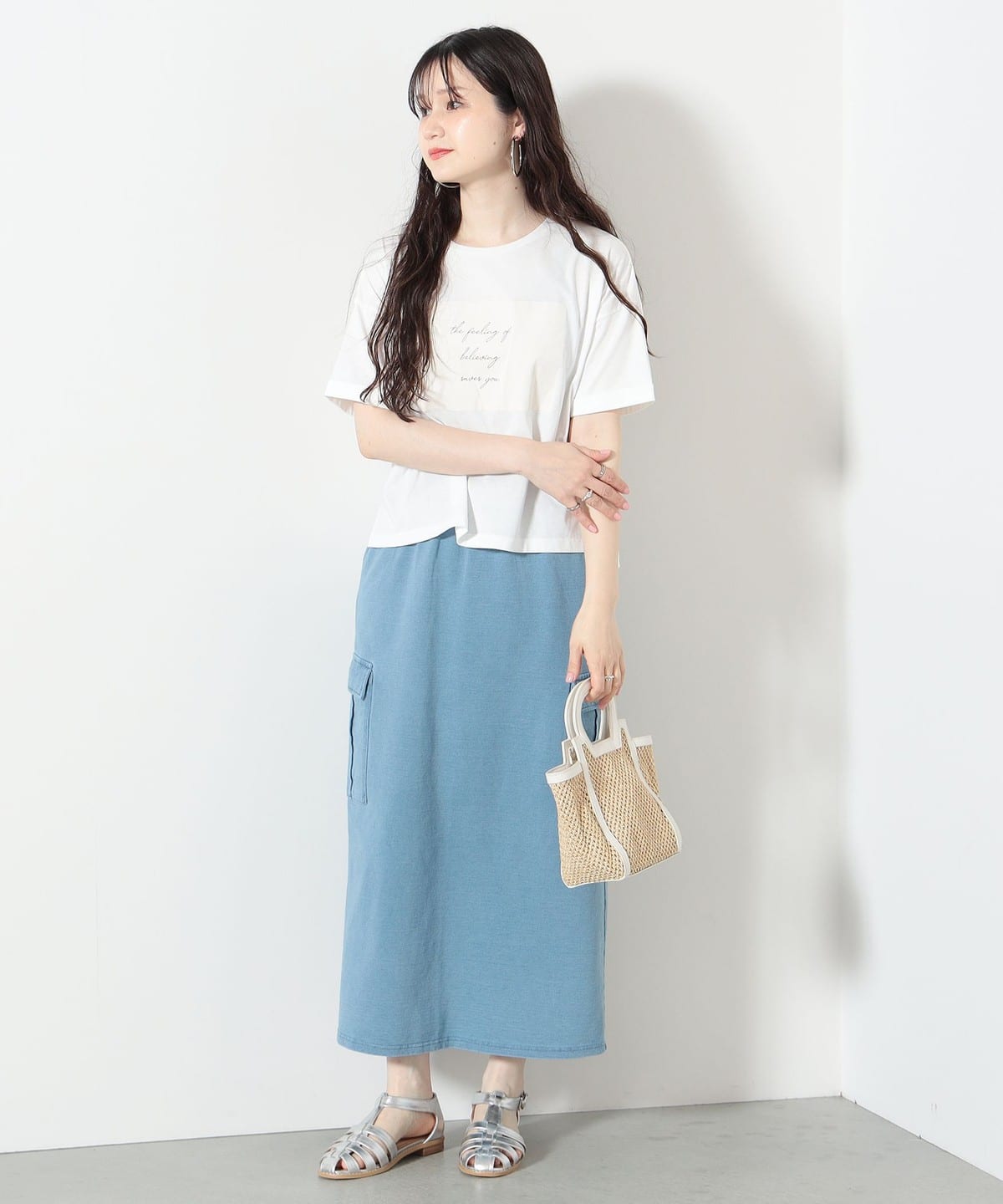 BEAMS HEART BEAMS HEART Cut denim semi-tight skirt (maxi BEAMS 