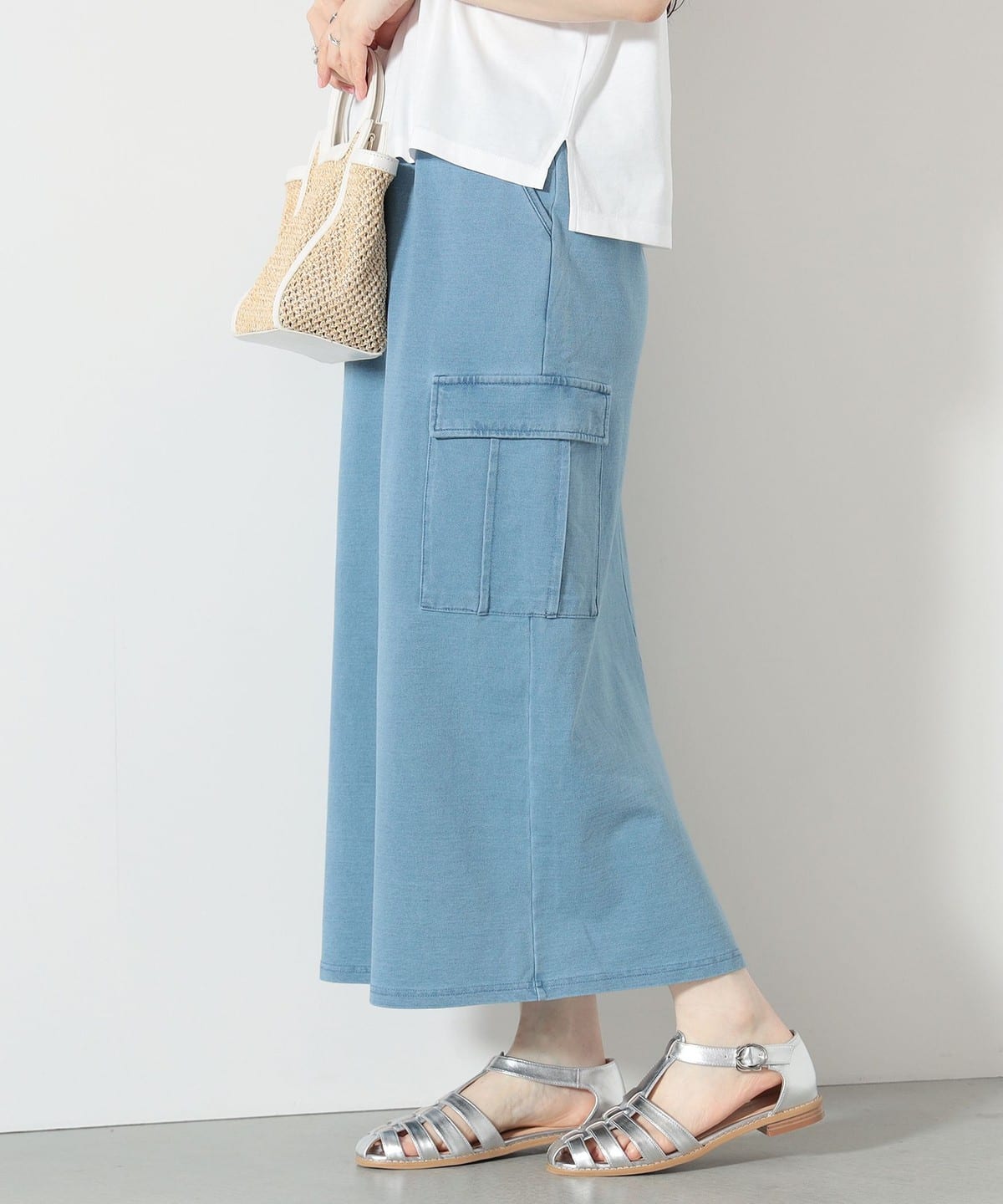 BEAMS HEART BEAMS HEART Cut denim semi-tight skirt (maxi BEAMS 