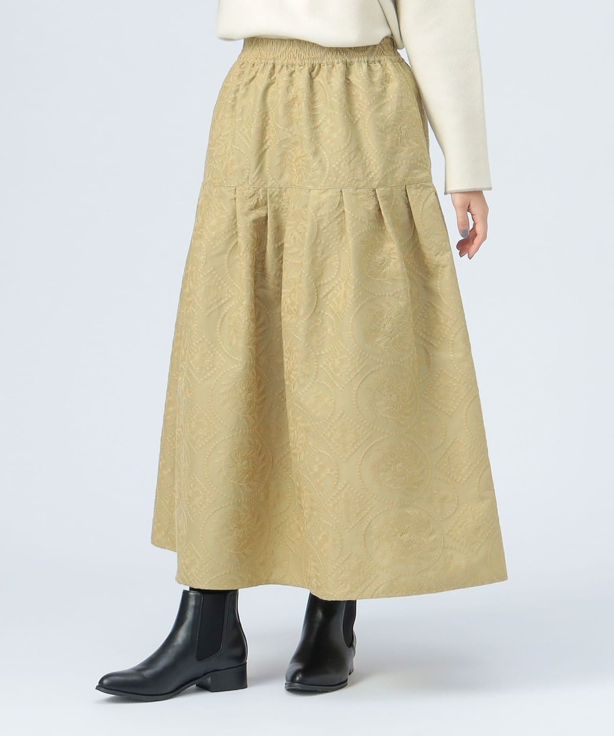 総刺繍 タック フレアスカート スカート WOMEN YELLOW ONE SIZE 総刺繍 タック フレアスカート スカート WOMEN YELLOW ONE SIZE