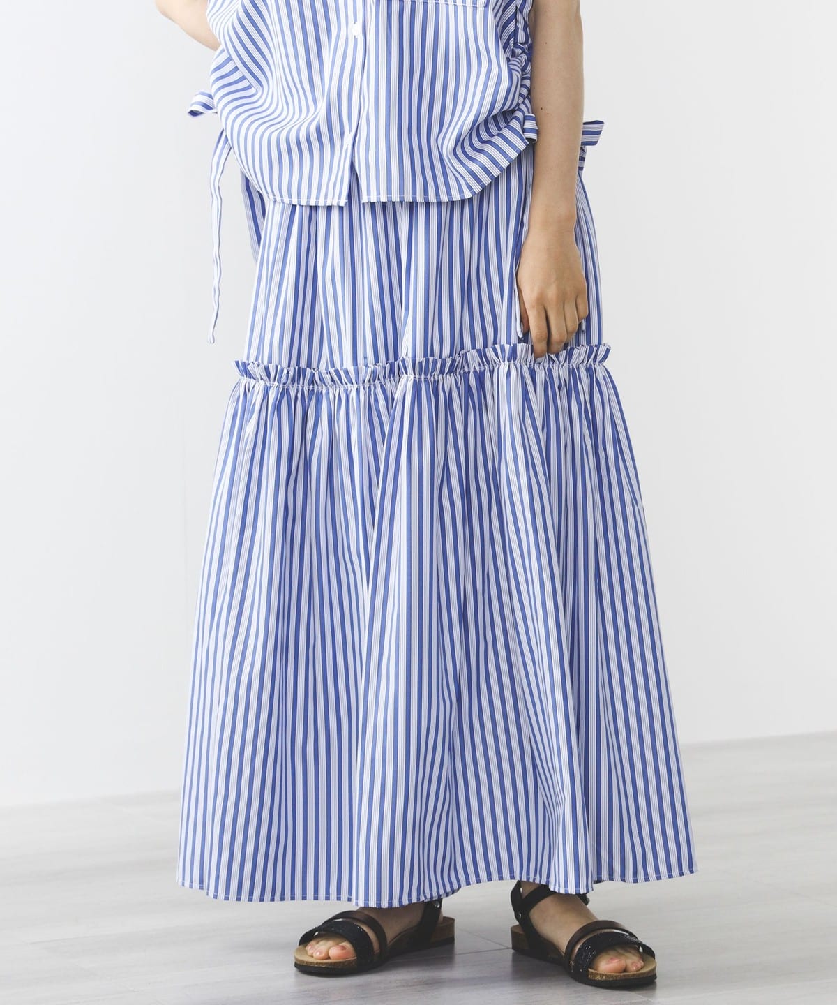 ストライプ柄 スカート スカート WOMEN BLUE FREE ストライプ柄 スカート スカート WOMEN BLUE FREE