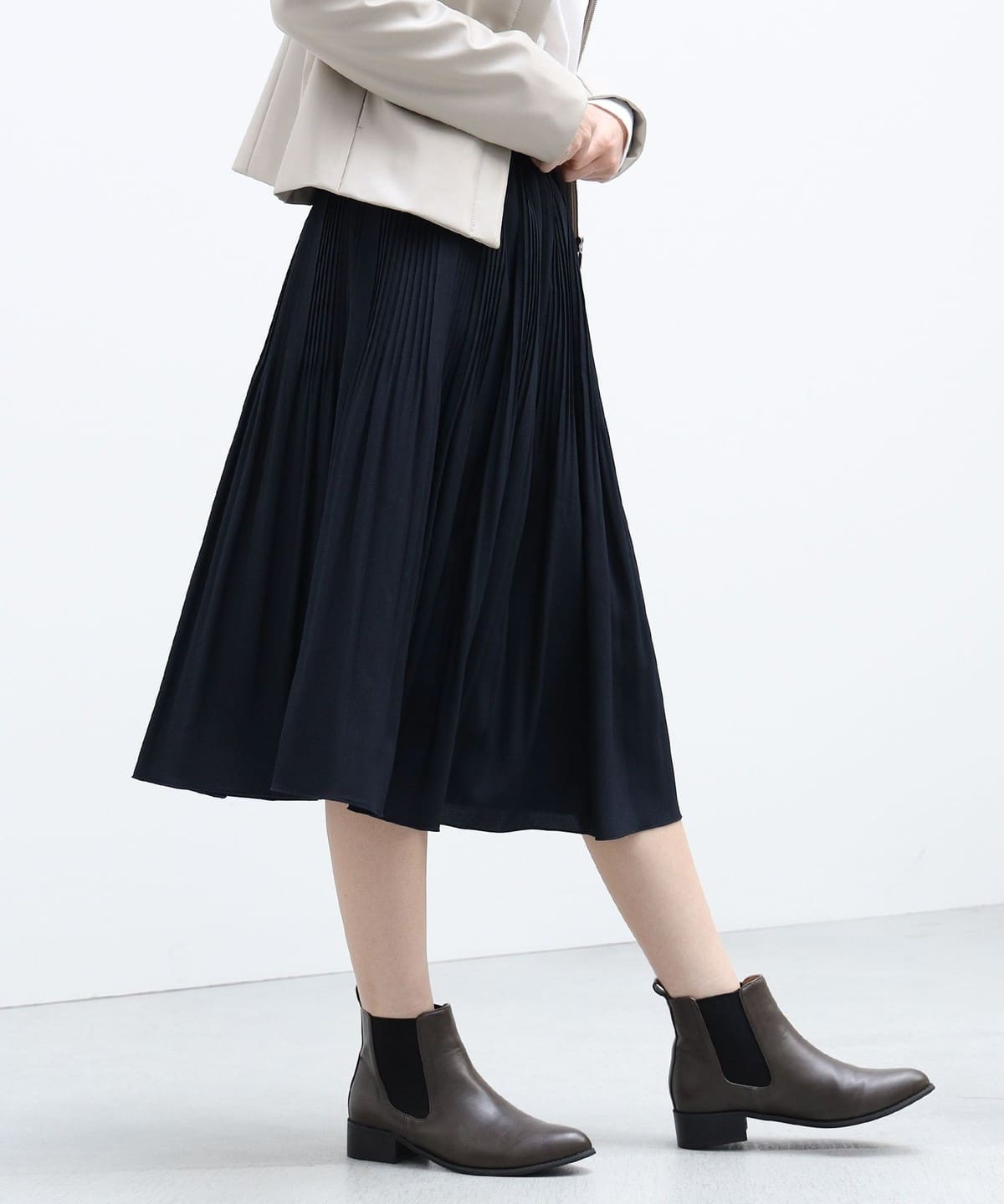 BEAMS HEART (BEAMS HEART) BEAMS HEART / Georgette pleated skirt