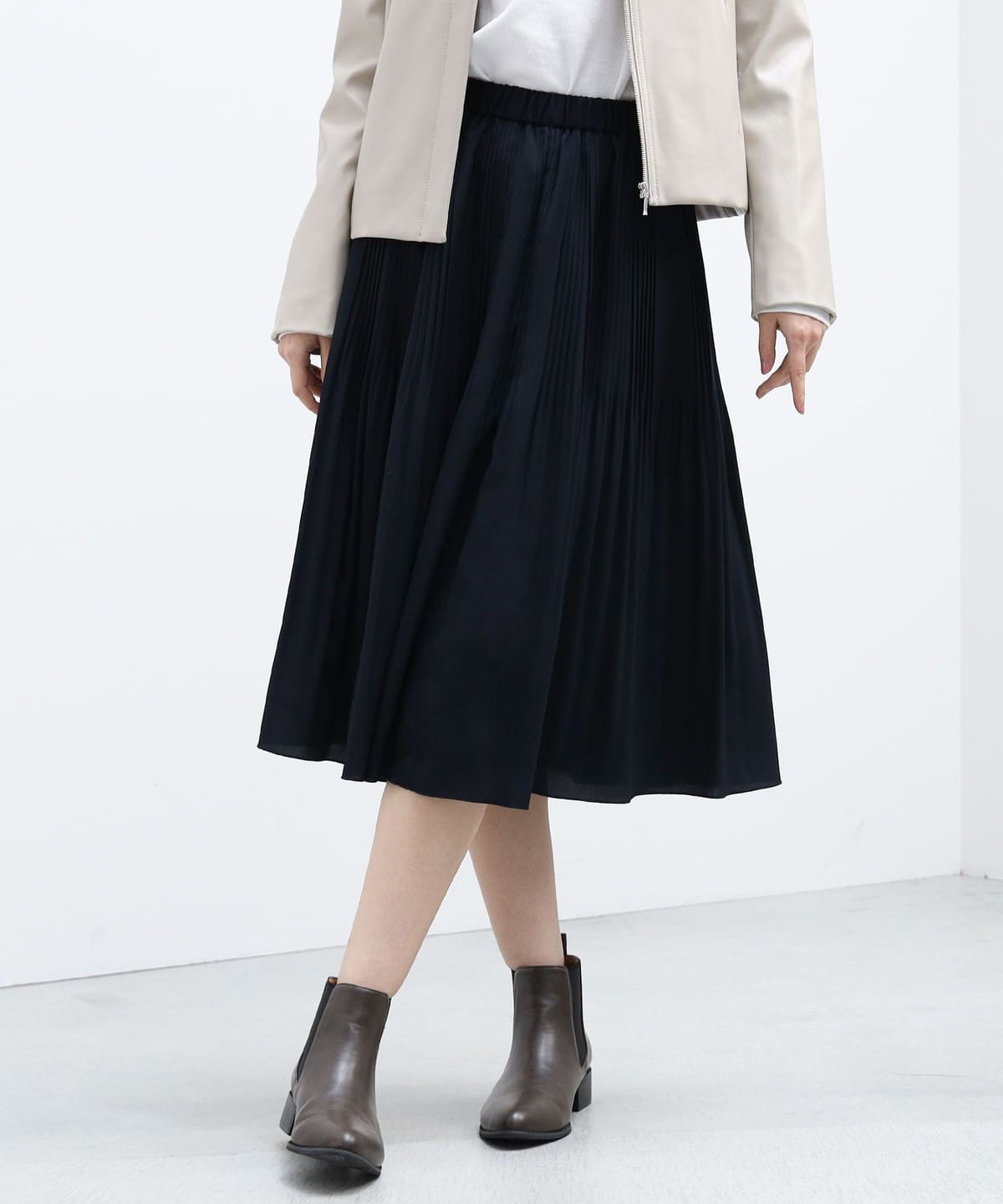 BEAMS HEART (BEAMS HEART) BEAMS HEART / Georgette pleated skirt