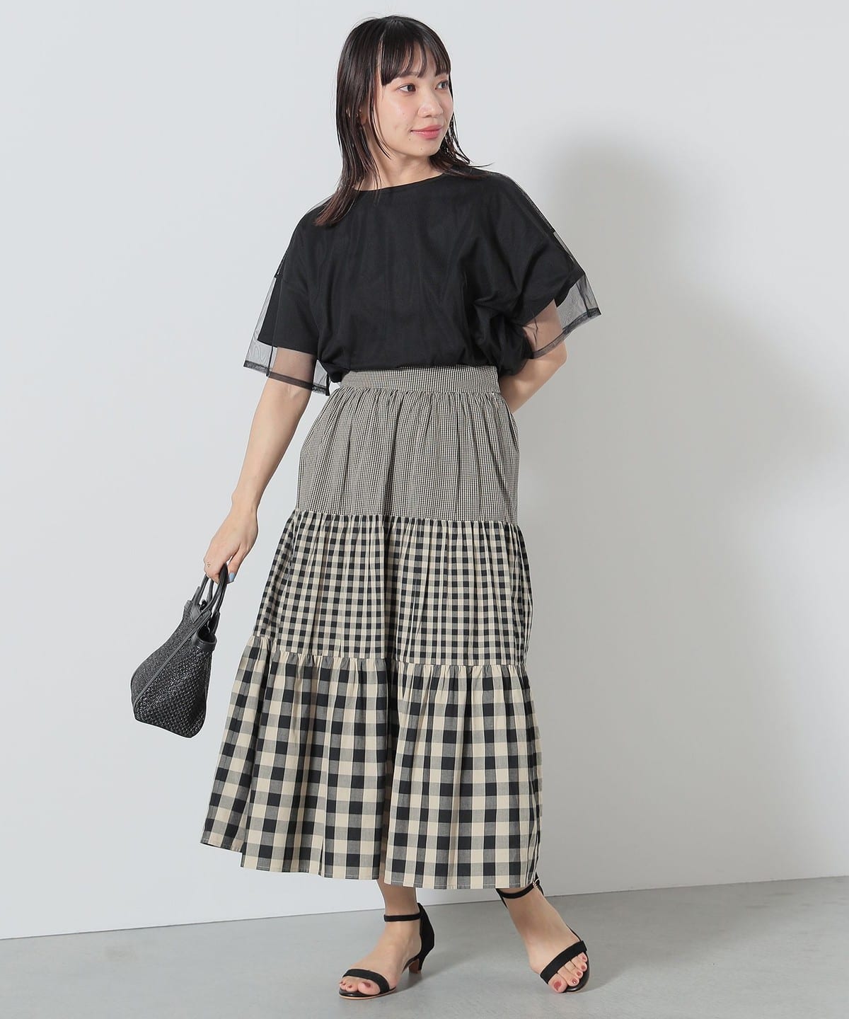 スカート Heart logo tiered skirt Petit Heart Tiered Skirt by Angelic Pretty