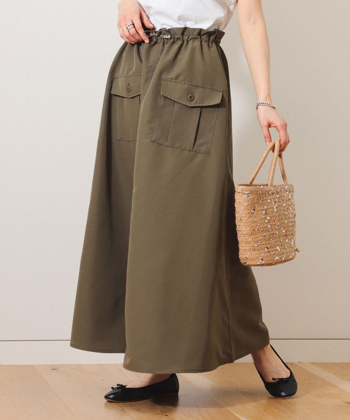 ウエストドロスト フレアスカート スカート WOMEN OLIVE ONE SIZE ウエストドロスト フレアスカート スカート WOMEN OLIVE ONE SIZE